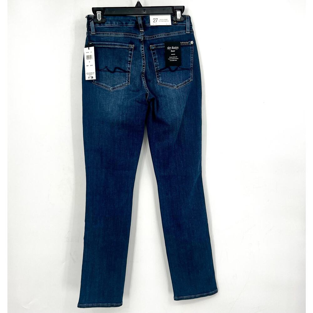 7 FOR ALL MANKIND Womens Kimmie Straight Slim Jeans Size 27 Blue Love Story NWT - Picture 6 of 14
